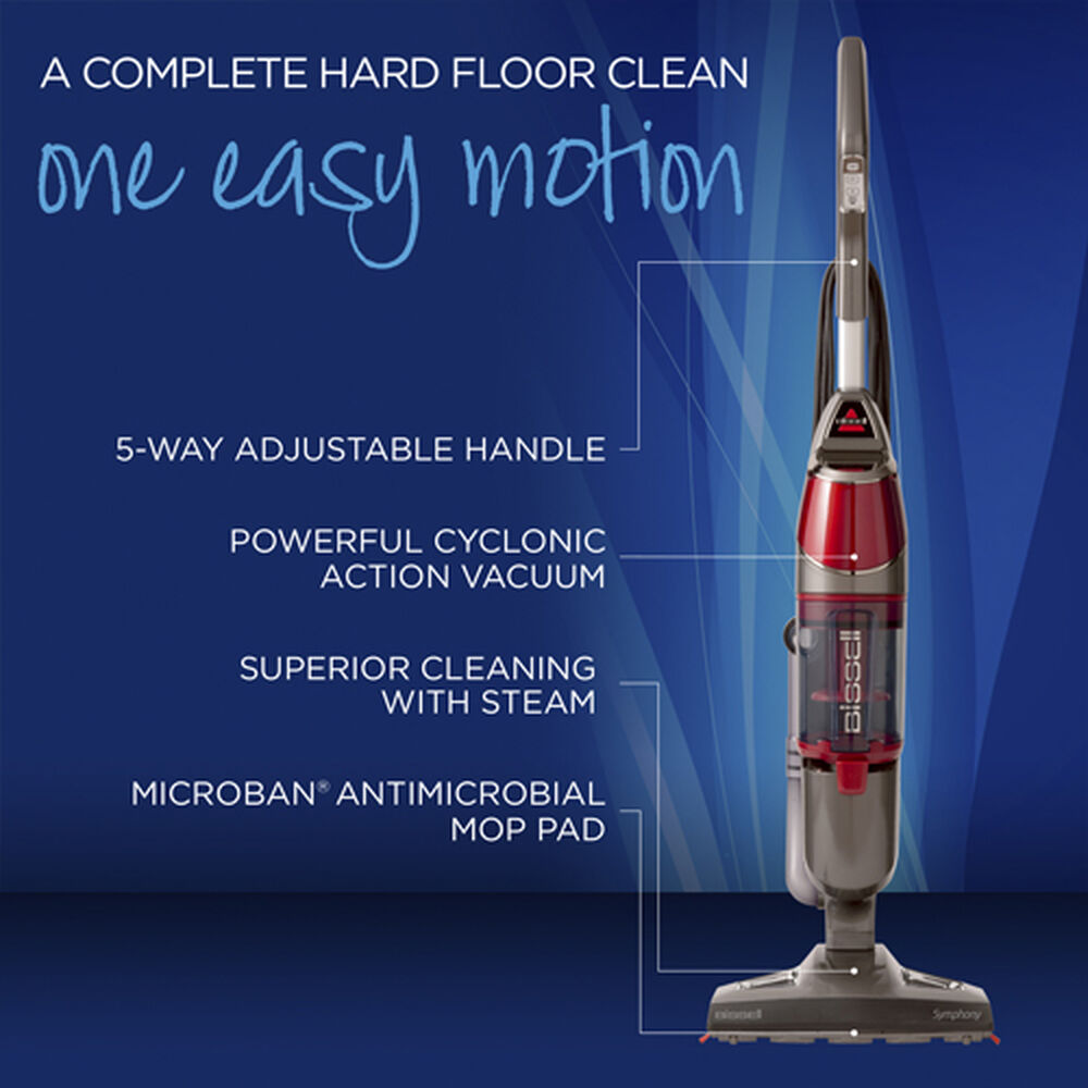 Bissell Symphony Vacuum and Steam Mop with 2 Mop Pads, 1132