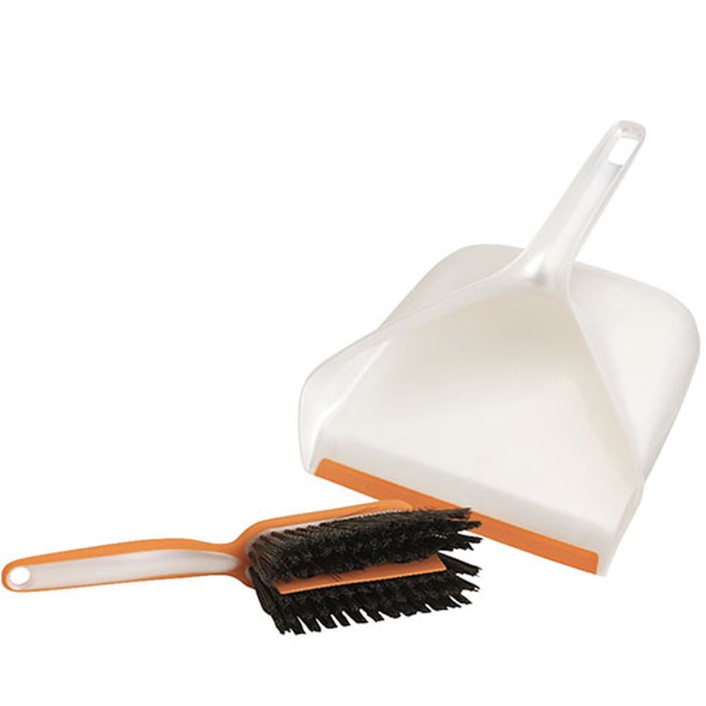 Dustpan and Brush Set- Hand Broom with Swiss Natural Horsehair Bristles.